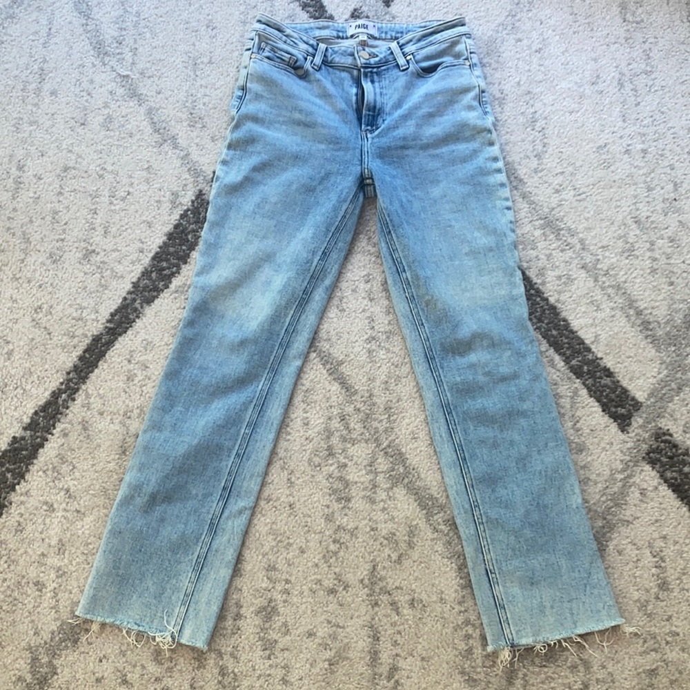 PAIGE Light Blue Straight Leg Jeans